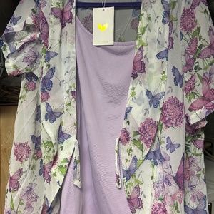 Ladies plus size two piece blouse